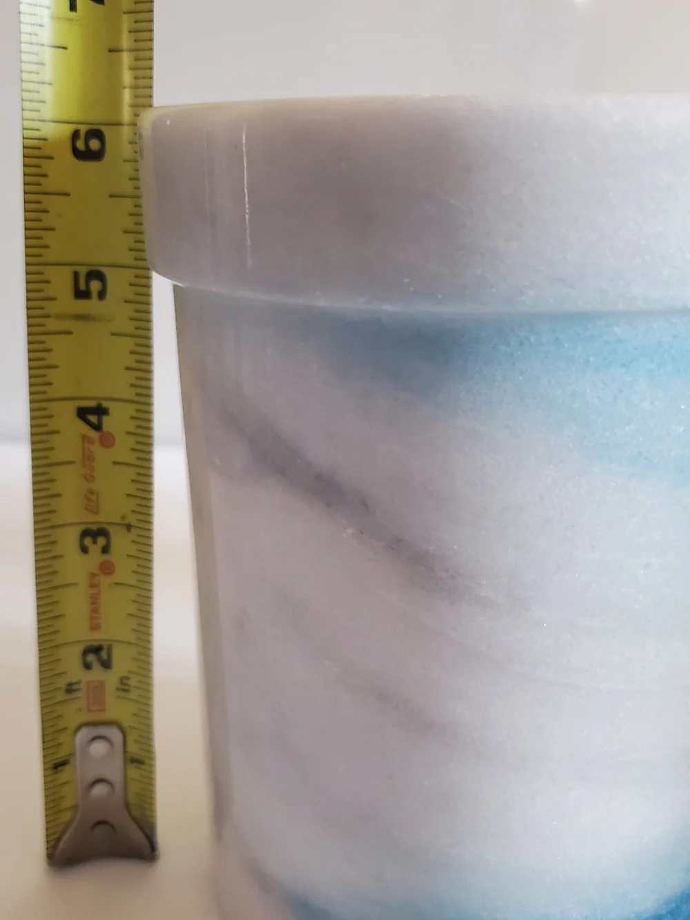 Handcrafted Blue and Pink Marble Decorative Cylinder - Home Art/ Wine Cooler